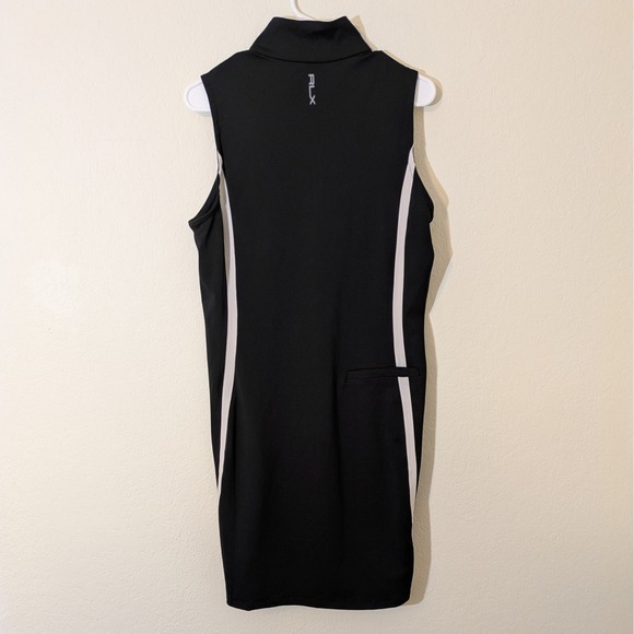 Ralph Lauren RLX Golf Dress Women's Medium Black Sleeveless 1/4 Zip Stripe - Picture 2 of 10
